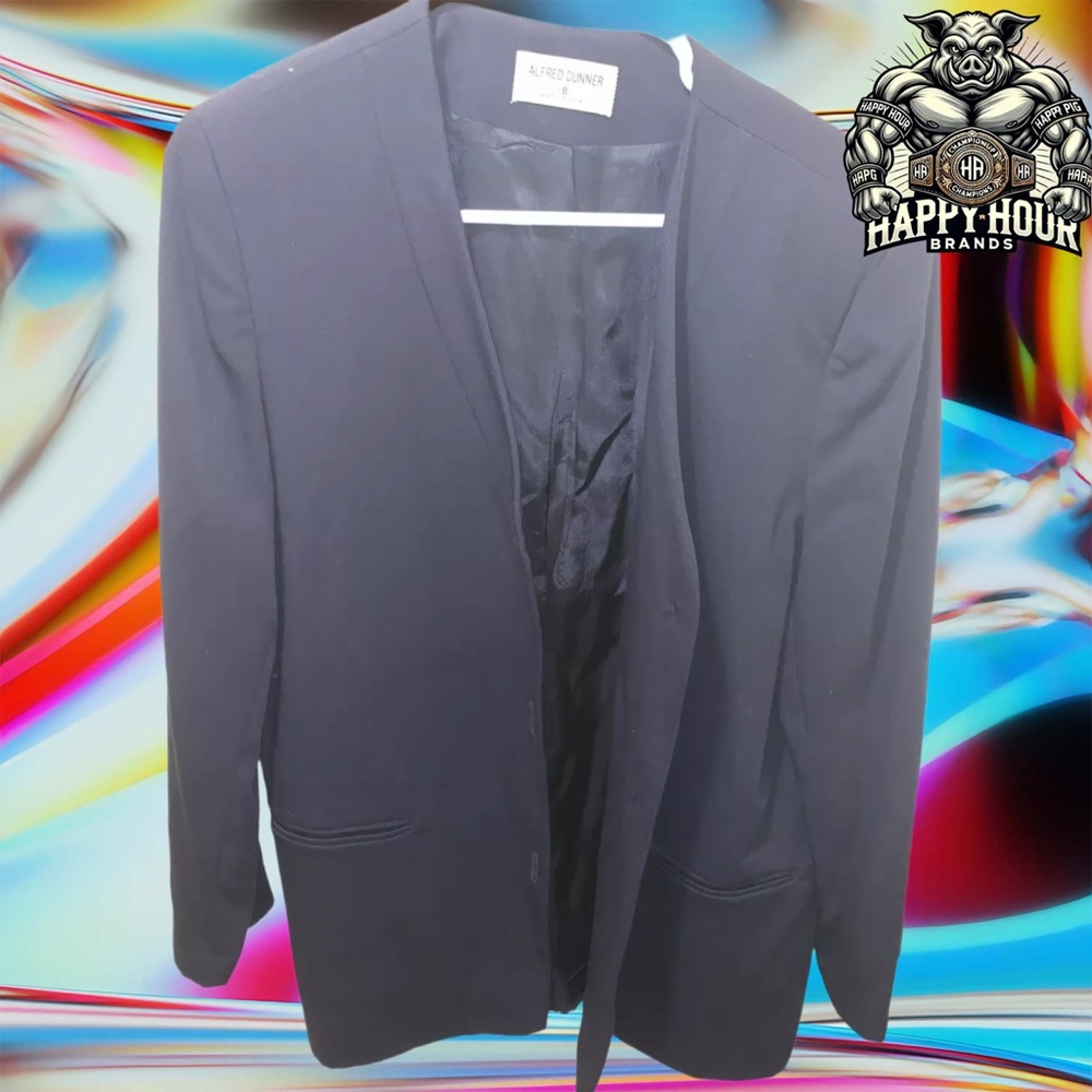 Alfred Dunner Womens Suit Jacket Size 8 Dark Navy